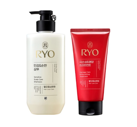 Ryo New Sensitive Scalp Care Shampoo 480ml + Ryo New Hambit Damage Care & Nourishing Treatment 300ml from Korea