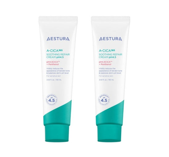 2 x AESTURA A-Cica365 Soothing Repair Cream pH4.5 60ml from Korea
