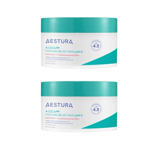 2 x AESTURA A-Cica 365 Cooling Relief Pads pH4.5, 60 Pads from Korea