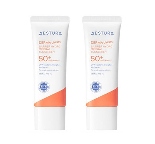 2 x AESTURA Derma UV365 Barrier Hydro Mineral Sunscreen 40ml from Korea by AESTURA