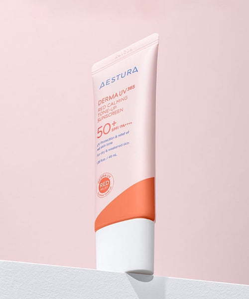 2 x AESTURA Derma UV365 Red Calming Tone-Up Sunscreen 40ml SPF 50+ PA++++ from Korea
