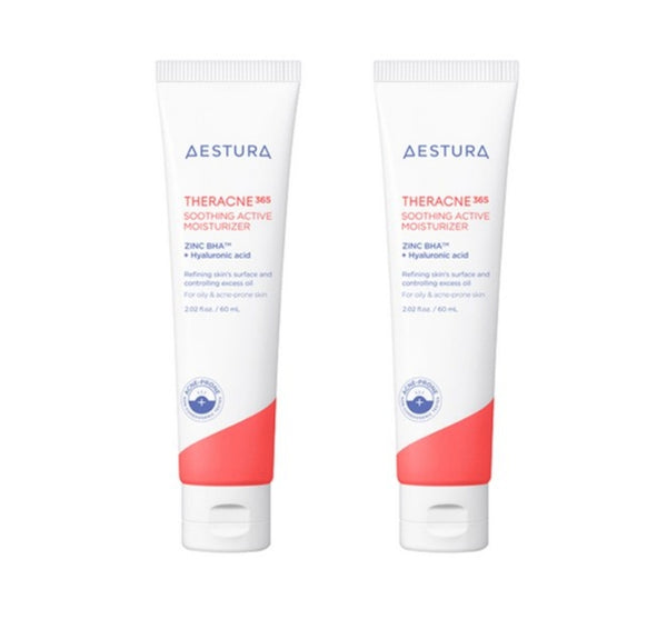2 x AESTURA THERACNE365 Soothing Active Moisturizer 60ml from Korea by AESTURA