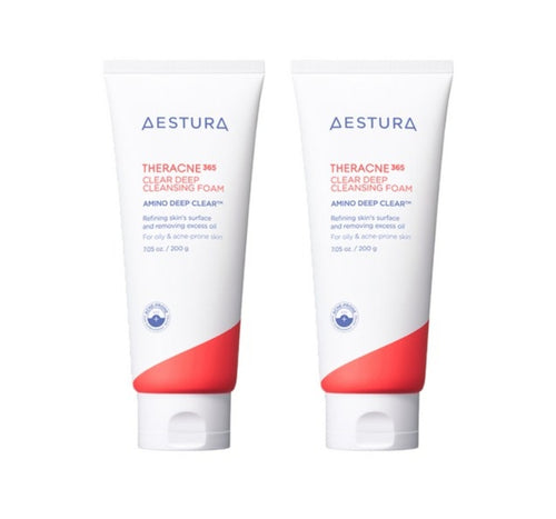 2 x AESTURA THERACNE 365 Clear Deep Cleansing Foam 200g from Korea by AESTURA
