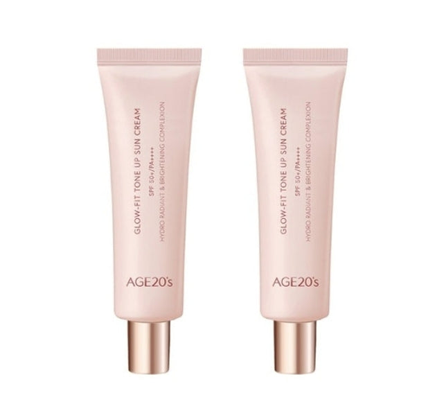2 x AGE 20's Glow Fit Tone Up Sun Cream 50ml, SPF50+ PA++++ from Korea by AGE 20's