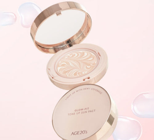 2 x AGE 20's Glow Fit Tone Up Sun Pact (Main 12.5g + Refill 12.5g) SPF50+ PA++++ from Korea by AGE 20's