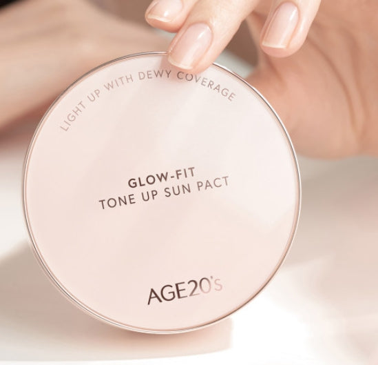 2 x AGE 20's Glow Fit Tone Up Sun Pact (Main 12.5g + Refill 12.5g) SPF50+ PA++++ from Korea by AGE 20's