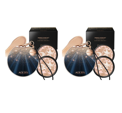 2 x AGE 20's Essence Cover Pact Black Gold Edition (3 Items) #21 #23 from Korea by AGE 20's