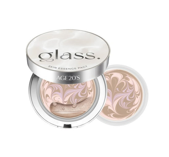 AGE 20's Glass Skin Essence Pact Glow (Main+Refill) #21 Netural Ivory SPF50+ PA++++ from Korea by AGE 20's