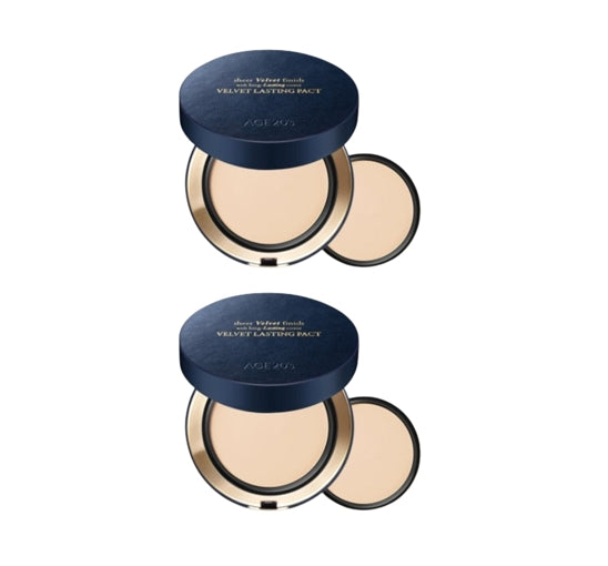 2 x AGE 20's New Velvet Lasting Pact (Main+Refill) #19C Pure, SPF50+ PA++++ from Korea by AGE 20's