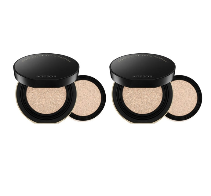 2 x AGE 20's Noble Cover Satin Cushion Pack (Main+Refill), 2 Colours, SPF40 / PA+++ from Korea by AGE 20's