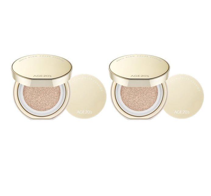 2 x AGE 20's Noble Glow Cover Cushion Main+Refill Set (2 Items) #21 #23 from Korea by AGE 20's