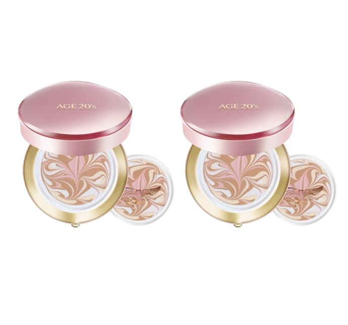 2 x AGE 20's Signature Essence Cover Pact Master Moisture Pack (3 Items) #13 #21 #23 from Korea by AGE 20's