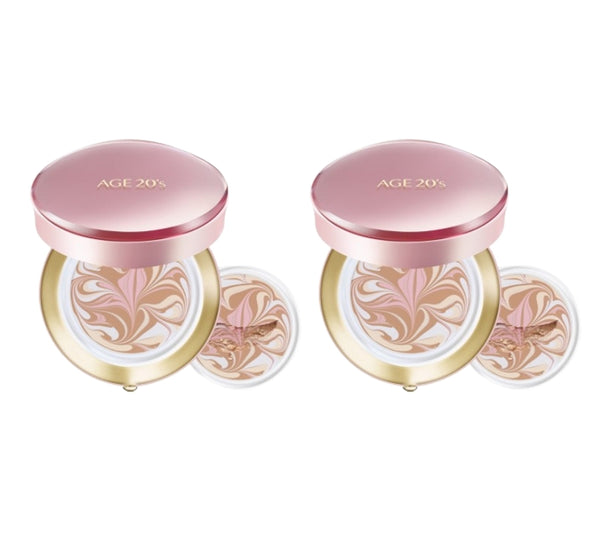 2 x AGE 20's Signature Essence Cover Pact Master Moisture Pack (3 Items) #13 #21 #23 from Korea by AGE 20's