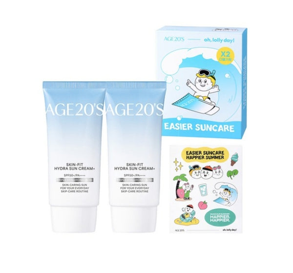 AGE 20's Skin Fit Hydra Sun Cream Set (2 Items) SPF50+ PA++++ from Korea by AGE 20's
