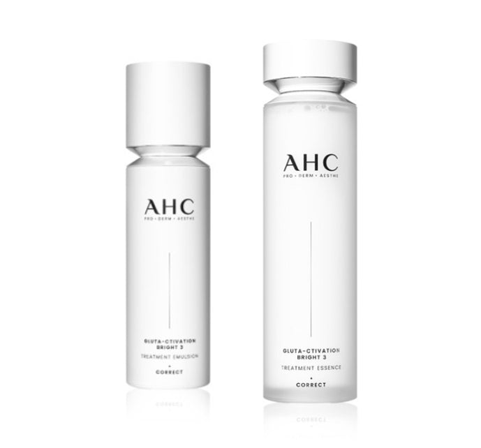 AHC Gluta-Ctivation Bright 3 Treatment Essence + Emulsion Set (2 Items) from Korea by AHC