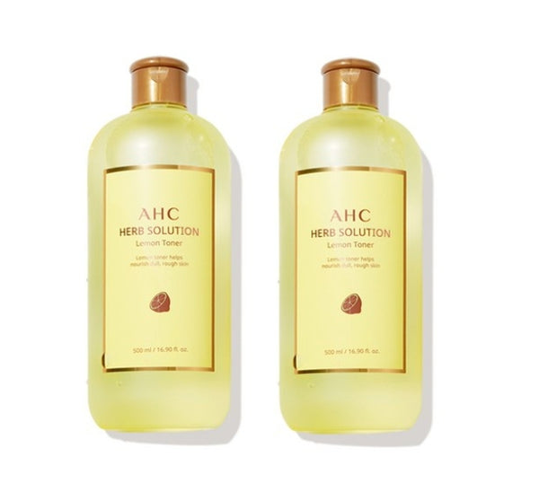 2 x AHC Herb Solution Lemon Toner 500ml from Korea by AHC