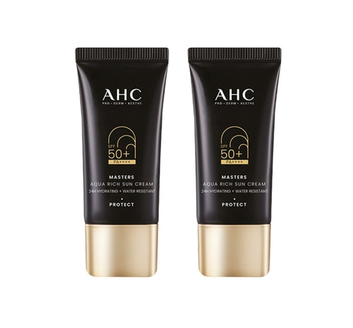 2 x AHC Masters Aqua Rich Sun Cream SPF50+ PA++++ 30ml from Korea by AHC