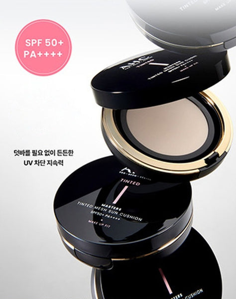 2 x AHC Masters Tinted Mesh Sun Cushion (Cool Beige) 15g SPF 50+ PA++++ from Korea