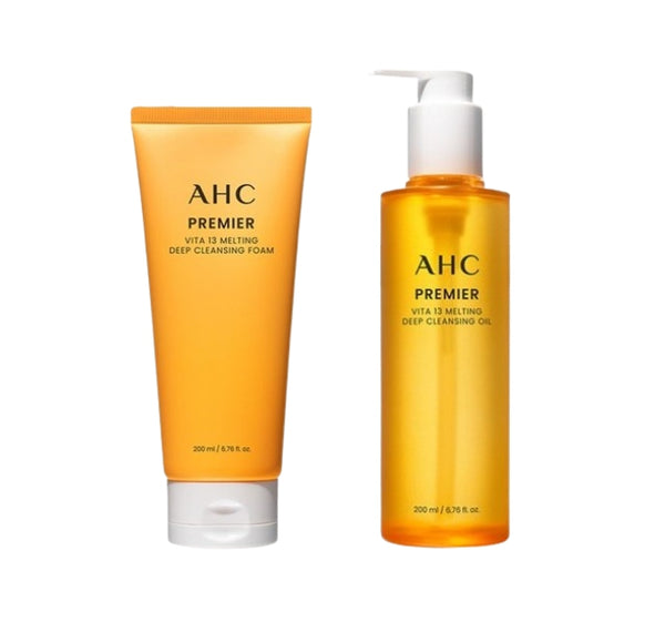 AHC Premier Vita 13 Melting Deep Cleansing Oil + Foam Set (2 Items) from Korea by AHC