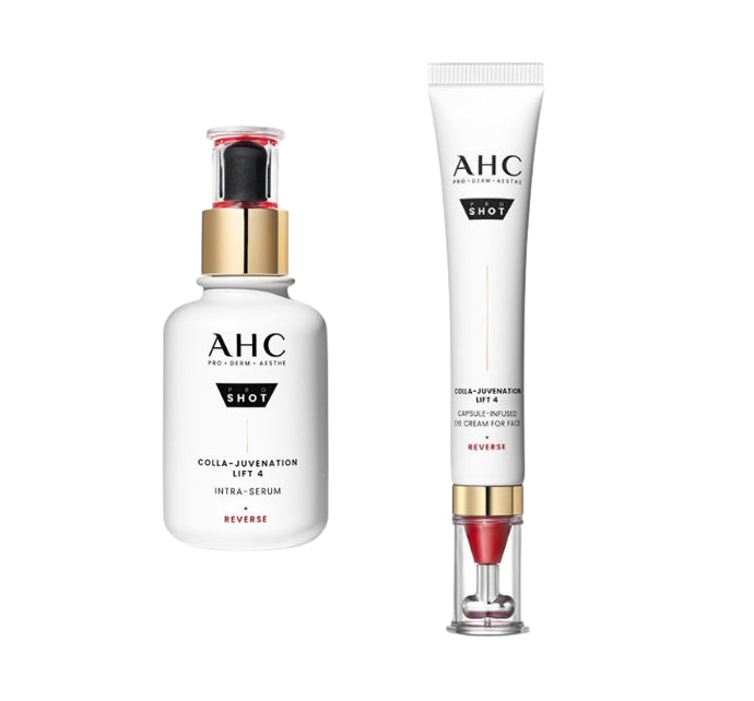 AHC Pro Shot Colla-Juvenation Lift 4 Intra-Serum + Eye Cream Set (2 Items) from Korea by AHC