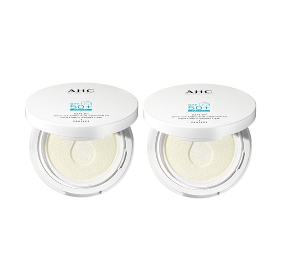 2 X AHC Safe On Cica Calming Sun Cushion EX 25ml SPF 50+ PA++++ from Korea by AHC