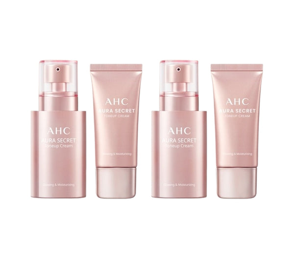 2 x AHC Aura Secret Tone Up Cream Set (2 Items, 50g+30g) SPF30 PA++ from Korea by AHC