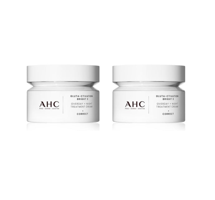 2 x AHC Gluta-Ctivation Bright 3 Overday+Night Treatment Cream 50ml from Korea by AHC