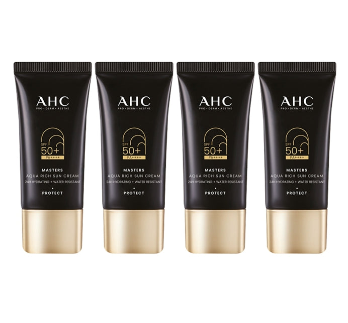 4 x AHC Masters Aqua Rich Sun Cream 30ml SPF50+ PA++++ from Korea by AHC