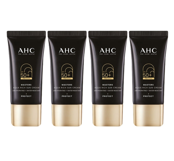 4 x AHC Masters Aqua Rich Sun Cream 30ml SPF50+ PA++++ from Korea by AHC