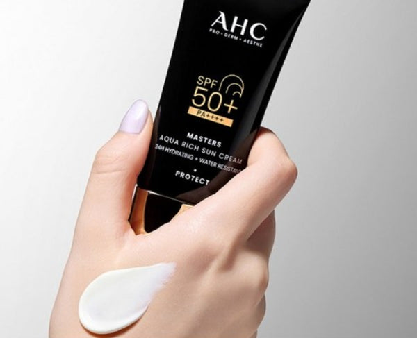 2 x AHC Masters Aqua Rich Sun Cream SPF50+ PA++++ 30ml from Korea by AHC