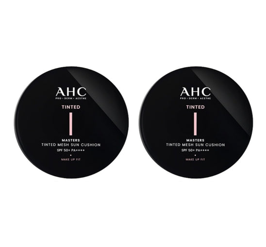2 x AHC Masters Tinted Mesh Sun Cushion (Natural Beige) 15g SPF 50+ PA++++ from Korea