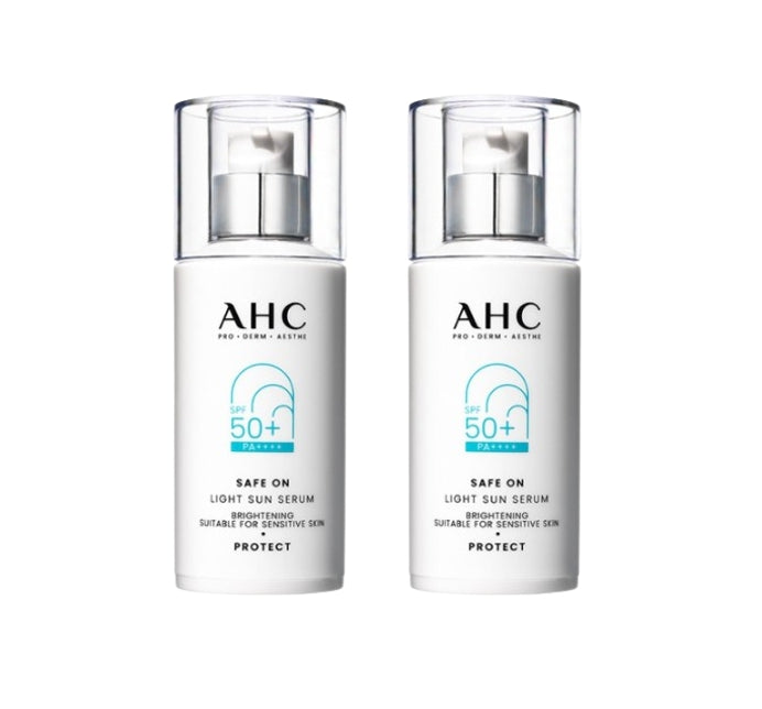 2 x AHC Safe On Light Sun Serum 40ml, SPF50+ PA++++ from Korea by AHC