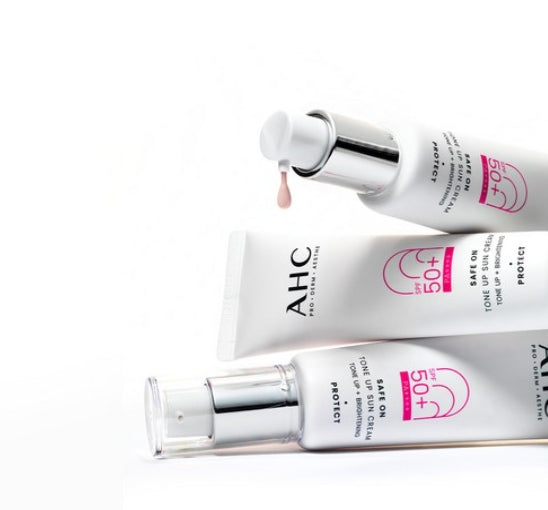 2 x AHC Safe On Tone Up Sun Cream 50ml, SPF50+ PA ++++ from Korea by AHC