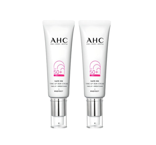 2 x AHC Safe On Tone Up Sun Cream 50ml, SPF50+ PA ++++ from Korea by AHC