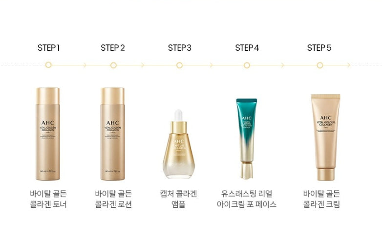 AHC Vital Golden Collagen Youth Total Care Set (5 Items) from Korea by AHC