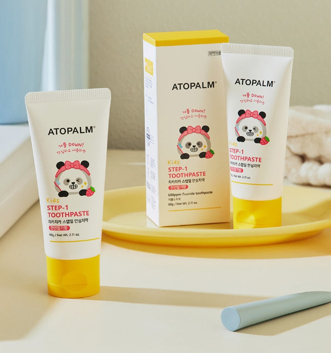 ATOPALM Kids Chika Chika Step-1 Toothpaste (Natural Strawberry Flavor) 60g from Korea by ATOPALM