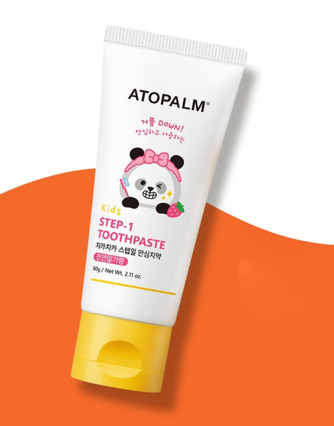 6 x ATOPALM Kids Chika Chika Step-1 Toothpaste (Natural Strawberry Flavor) 60g from Korea