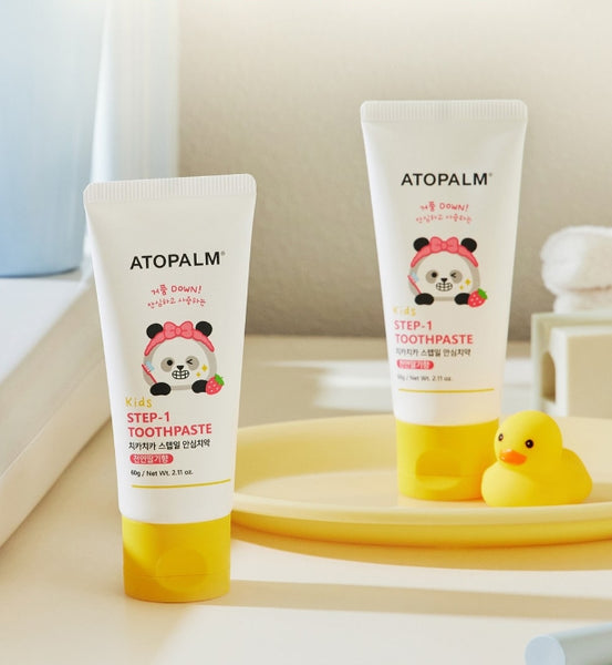 6 x ATOPALM Kids Chika Chika Step-1 Toothpaste (Natural Strawberry Flavor) 60g from Korea