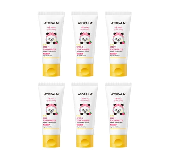 6 x ATOPALM Kids Chika Chika Step-1 Toothpaste (Natural Strawberry Flavor) 60g from Korea