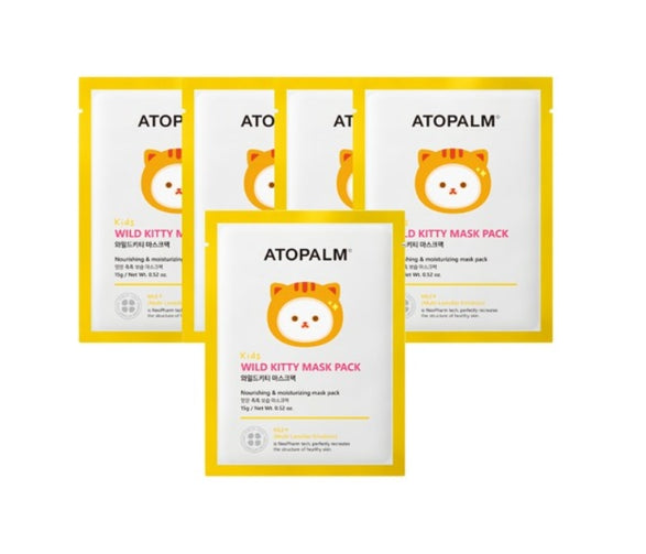 5 x ATOPALM Kids Wild Kitty Mask Pack 15g from Korea