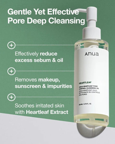 2 X Anua Heartleaf Pore Control Cleansing Oil 200ml from Korea by Anua
