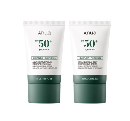 2 X Anua Heartleaf Silky Moisture Sun Cream 50ml from Korea by Anua