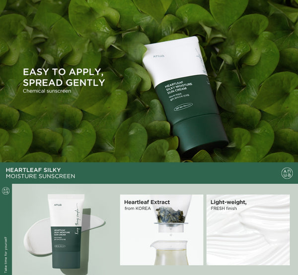 Anua Heartleaf Silky Moisture Sun Cream 50ml from Korea by Anua