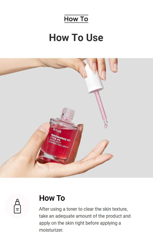 Anua Niacinamide 10% +TXA 4% Dark Spot Correcting Serum 30ml from Korea by Anua