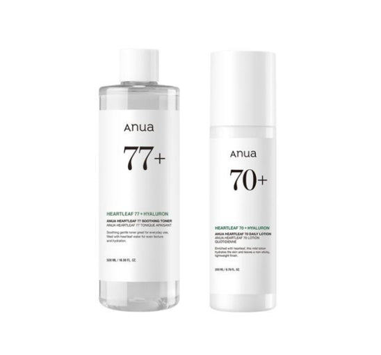 Anua Heartleaf 77 Soothing Toner 350ml + Heartleaf 70 Daily Relief Lotion 200ml from Korea by Anua