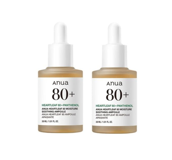 2 X Anua Heartleaf 80 Moisture Soothing Ampoule 30ml from Korea by Anua