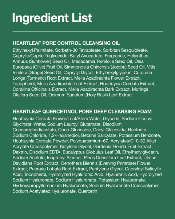 Anua Heartleaf Pore Control Cleansing Oil 200ml + Heartleaf Quercetinol Pore Deep Cleansing Foam 150ml from Korea by Anua