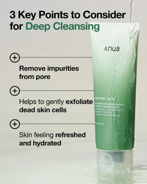 Anua Heartleaf Pore Control Cleansing Oil 200ml + Heartleaf Quercetinol Pore Deep Cleansing Foam 150ml from Korea by Anua