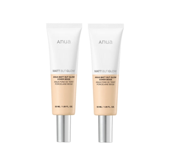 2 X Anua Matte But Glow Cover Beige SPF 50+ PA++++ 50ml from Korea by Anua