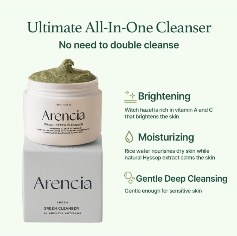 2 X Arencia Fresh Green Rice Mochi Cleanser 120g from Korea by Arencia